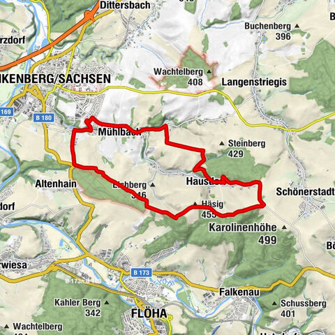 Frankenberg/Sa-6.3.2. circular route Mühlbach-Hausdorf-yellow