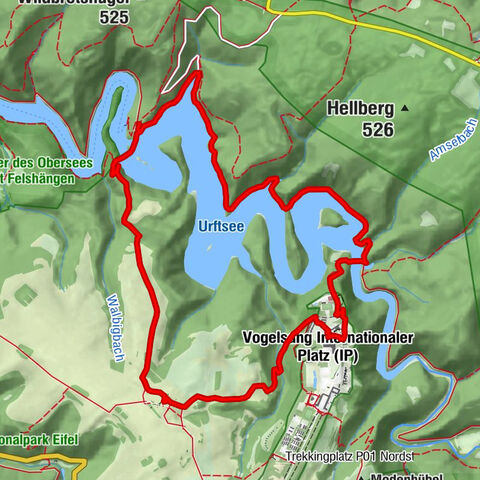 Von Vogelsang über die Urftseebrücke