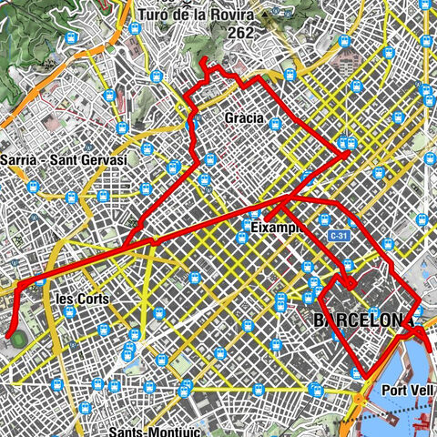 Sightseeing by bike through Barcelona