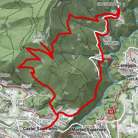 Castel San Pietro - Campora - Monte - Alpe di Caviano - Castel San Pietro