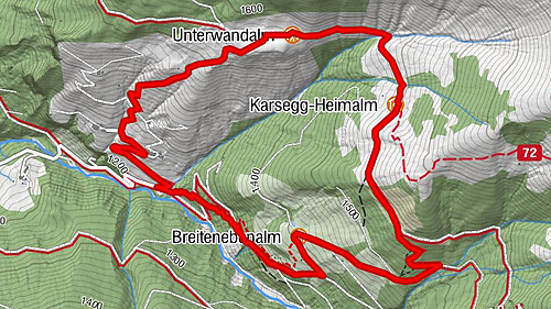 Großarl: Unterwandalm - Karseggalm - Breitenebenalm
