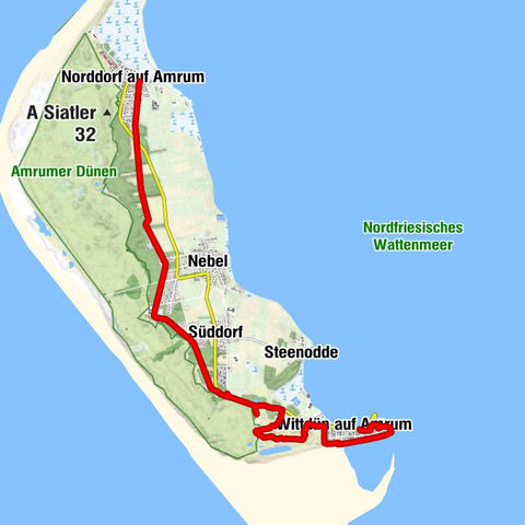 Rialto - Aussichtsdüne - Heidekate - Norddorf auf Amrum