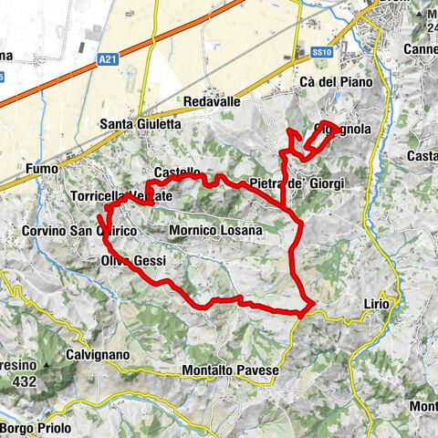 Cigognola - Barosine - Pecorara - Monte Campone