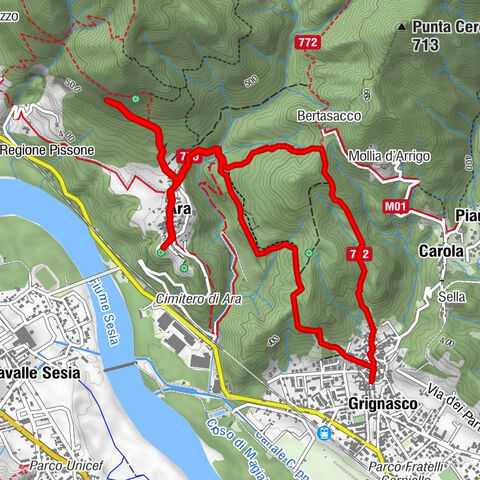 From Grignasco to the Crag of Ara