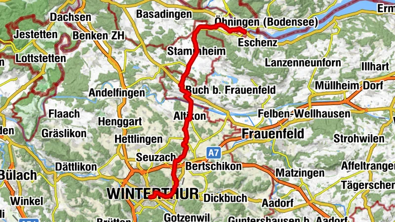 SchweizMobil 45: Wyland–Downtown, Stage 1: Stein am Rhein – Winterthur