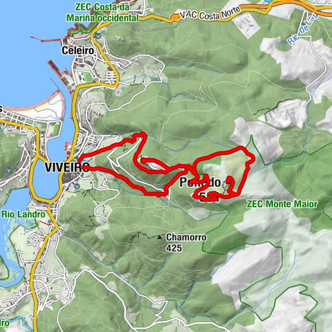 Von Viveiro auf den Penedo do Galo und zurück über den Mirador de San Roque