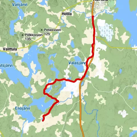Hartola - Krouvin stage cycling route