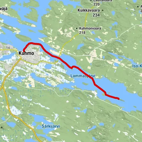 Paddling to Lammasjärvi Honkinen 12/24 km, Kuhmo