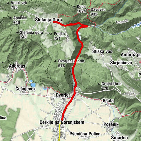 Bike trail Cerklje 8: Štefanja Gora