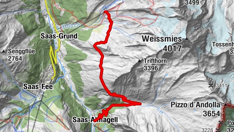 Höhenweg Kreuzboden - Almagelleralp - Saas-Almagell
