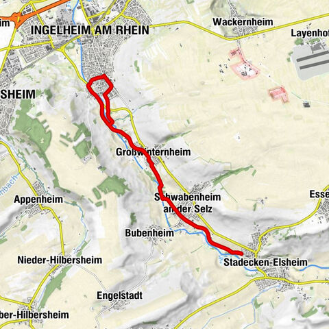 Elsheim nach Ingelheim am Rhein