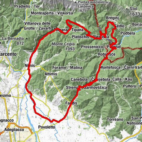Canebola and Ponte Vittorio loop to Platischis