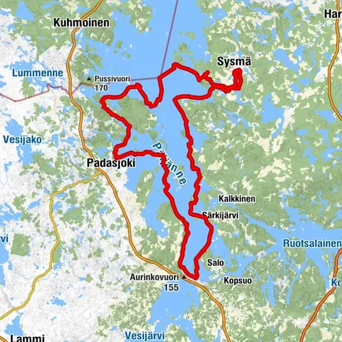 Päijänteen Paras - paddling route from Padasjoki
