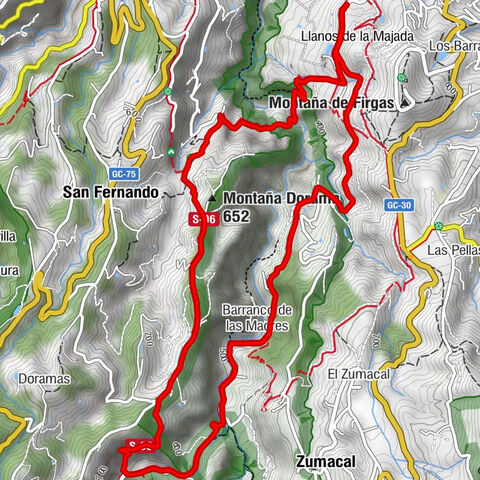 Firgas - Casas de Matos - Montaña Dorama - Barranco de las Madres
