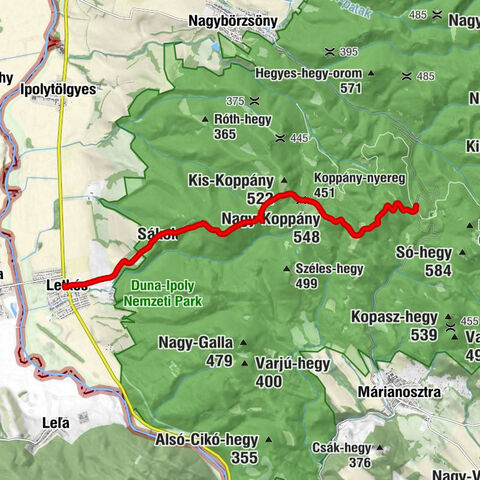 Nagyirtáspuszta - Nagy-Koppány - Sákola-tető - Letkés