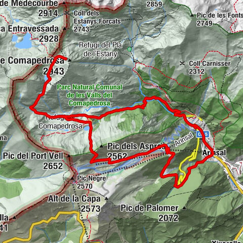 Arinsal - Pic de Comapedrosa - Refugi de Comapedrosa - Portella de Comallempla