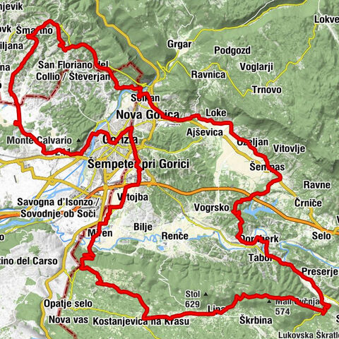 Велосипедный маршрут - Брда, долина Випавы, карст