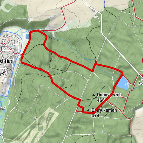 Dýšina - Nová Huť - Ostrý kámen - Bušovice