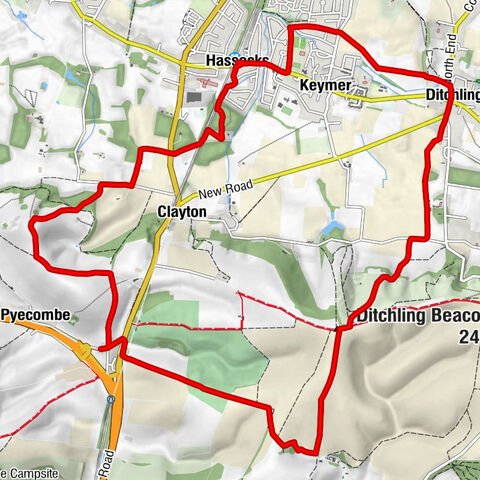 Hassocks - Keymer Post - Church of the Transfiguration - Wolstonbury Hill