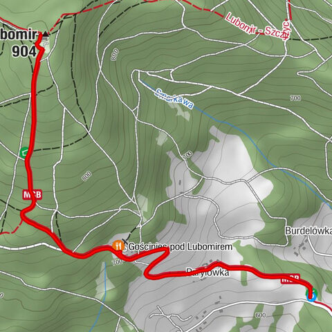 Burdelówka - Parylówka - Lubomir - Gościniec pod Lubomirem