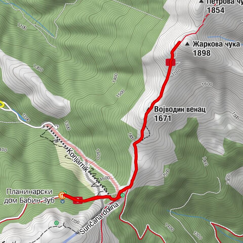 Планинарски дом Бабин Зуб - Plaža Suncana Dolina - Војводин венац - Жаркова чука