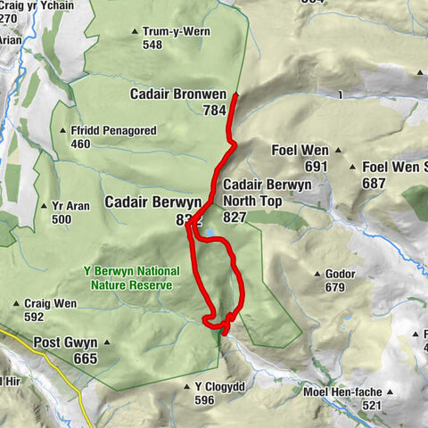 Pistyll Rhaeadr - Moel Sych - Cadair Berwyn - Cadair Bronwen