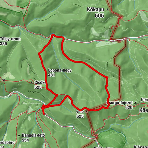 Királyháza - Lopona-fő - Lopona-hegy - Bugyihó