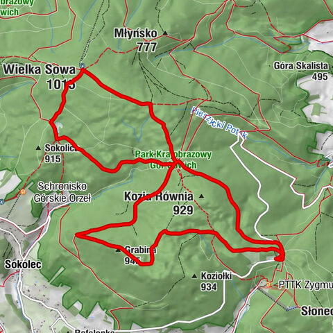 Przełęcz Jugowska - Koziołki - Grabina - Wielka Sowa