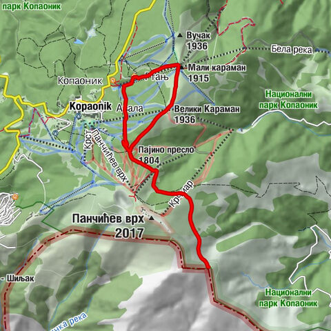 Ртањ - Мали караман - Велики Караман - Планинарски дом „Ртањ“