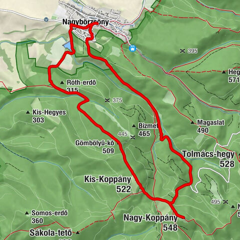 Nagybörzsöny - Nagy-Koppány - Kis-Koppány - Gömbölyű-kő