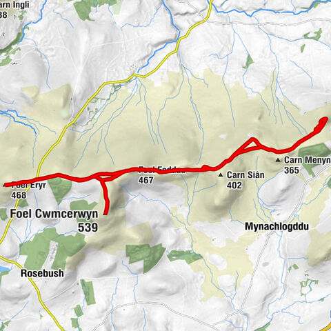 Foel Eryr - Foel Cwmcerwyn - Foel Feddau - Eglwyswrw