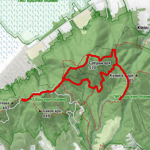 Вршац - Средњи врх - Лисичија глава - Дом Црвеног крста