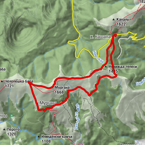 х. Кашана - Невижда тепеси - Мургана - х.Мургана