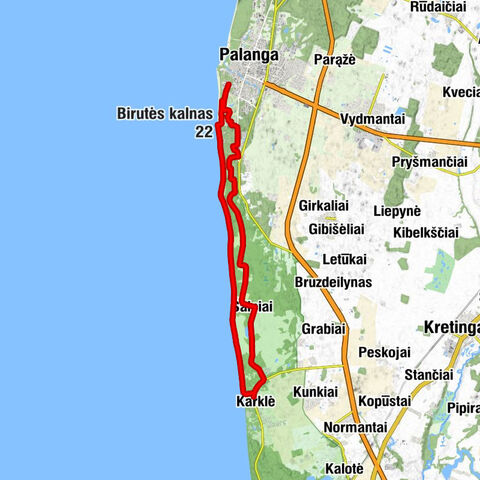Karklė - Birutės kalnas - Palanga - Šaipiai