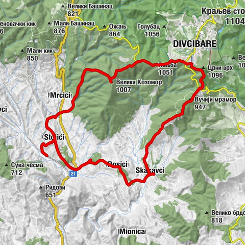 Ражана - Велики Козомор - Паљба - Вучији мрамор