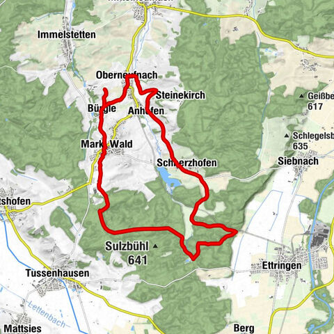 Markt Wald - Funkstation - Sankt Josef - Kapelle Bürgle