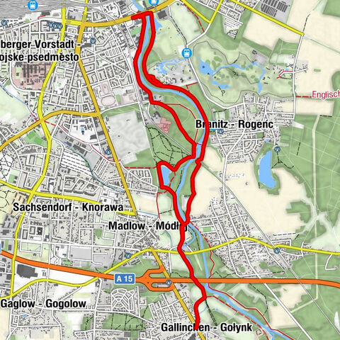 Gallinchen - Gołynk - Martinskirche - Cottbus - Chóśebuz - Rhodos