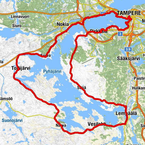Tampere - Pyynikinharju - Aitoleipä Pyynikki - Lempäälän kirkko