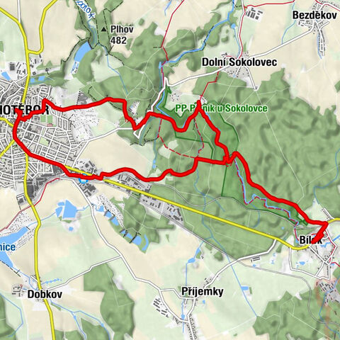 Chotěboř - kaple sv. Anny - Pustevna - Čertův stolek