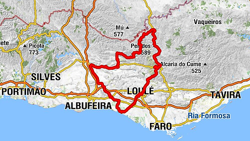 Vilamoura - Pelados - Capela de Paderne - Quarteira