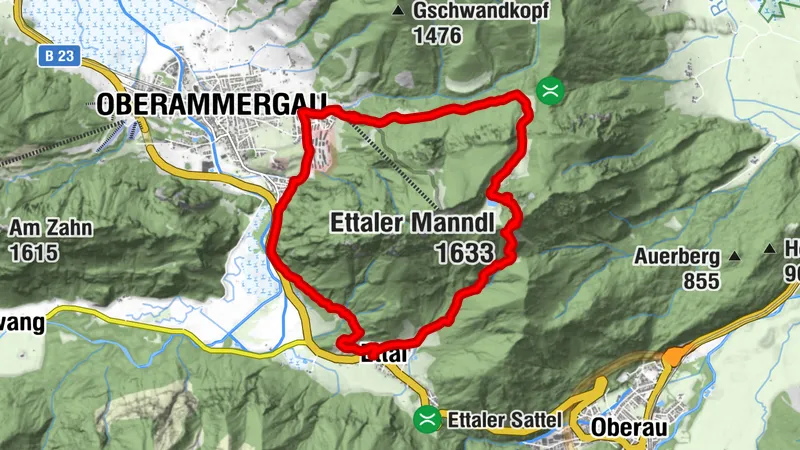 Mountain route - Ettaler Manndl circular route
