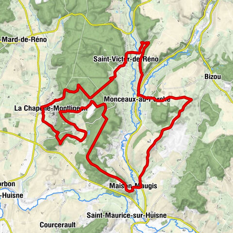 La Chapelle-Montligeon - Le Moulin d'Yon - Église Saint-Victor - Le Pont