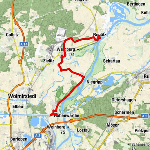 Rogätz - Schmidts Restaurant und Hotel - Bahnhof Loitsche - Heinrichsberg