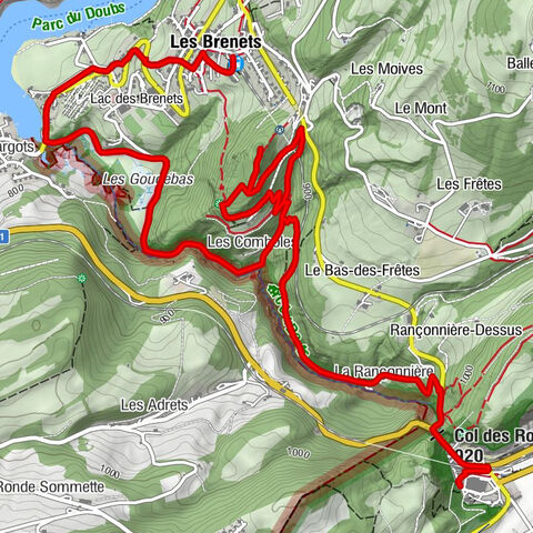 Les Brenets - Col des Roches - Le Locle