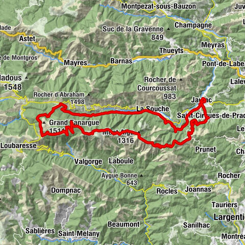 Le Chastelas - Église Saint-Sauveur - Refuge de la Croix de Bauzon - Église Saint-Bonnet