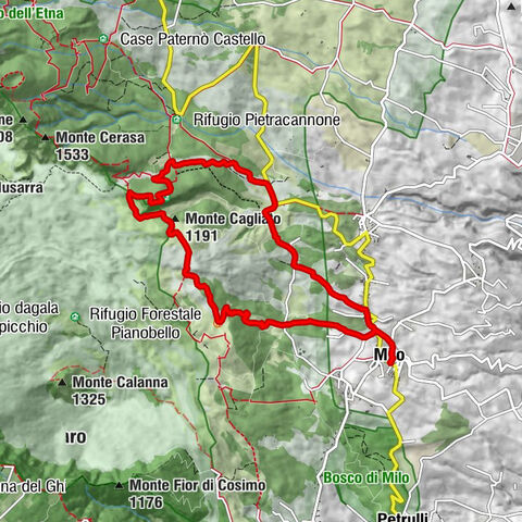 Milo - Rifugio Forestale Pianobello - Monte Cagliato - Monte Fontane
