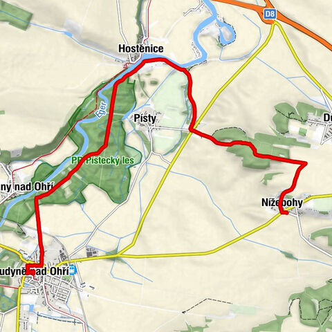 Nížebohy - Hostěnice - Kostel sv.Václava - Budyně nad Ohří