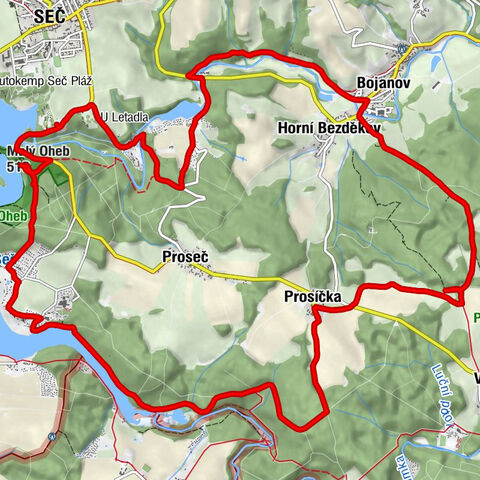 Proseč u Seče - Ústupky - Restaurace u stodoly - Horní Bezděkov u Bojanova