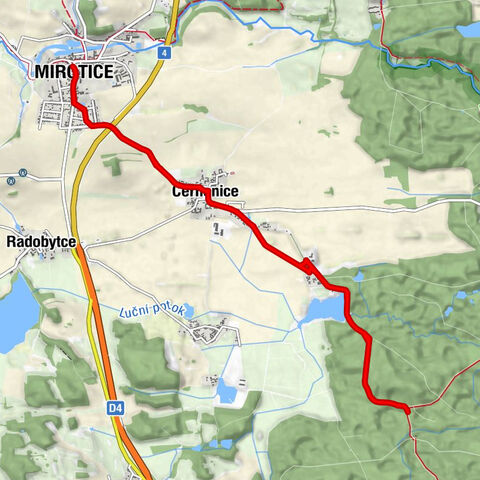 Mirotice - Panský Dvůr - Cerhonice - Na Pazderně