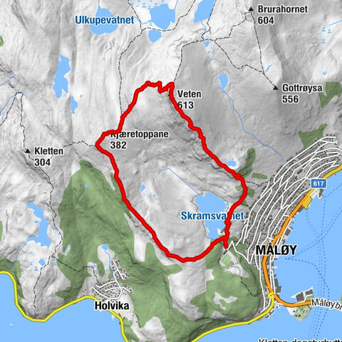 Måløy - Veten - Kjæretoppane - Skram